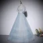 Fashion Sky Blue Sequins Prom Dresses 2022 A-Line / Princess V-Neck Short Sleeve Backless Floor-Length / Long Prom Formal Dresses