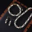 Vintage Medieval Blanco Perla Rhinestone Gala Pendientes Collares Pulseras Accesorios 2025