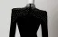 Sexy Noire Faux Diamant Velours Robe De Soirée 2026 Trompette / Sirène Col Haut Manches Longues Train De Balayage Robe De Ceremonie