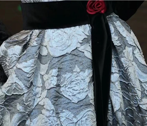 Audrey Hepburn Style Ocean Blue Printing Split Front Prom Dresses 2024 A-Line / Princess Strapless Sleeveless Backless Bow Sash Floor-Length / Long Prom Formal Dresses