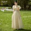 Simple Lavande Robe Demoiselle D'honneur 2022 Princesse Manches Courtes Dos Nu Noeud Ceinture Longue Demoiselle D'honneur