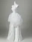 Elegant White Pearl Lace Flower Satin Wedding Dresses 2026 Ball Gown Strapless Sleeveless Backless Floor-Length / Long