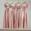 Simple Rose Bonbon Robe Demoiselle D'honneur 2023 Princesse Manches Courtes Dos Nu Longue Robe Demoiselle D'honneur