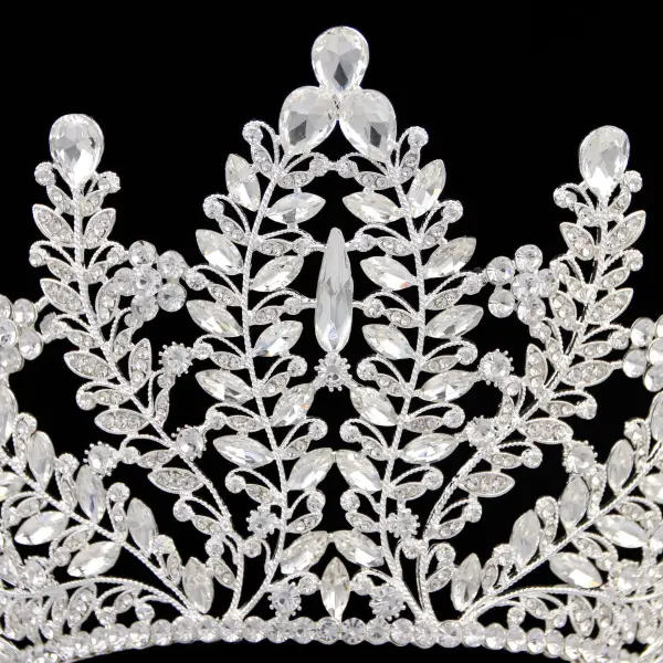 Bling Bling Silver Rhinestone Alloy Bridal Hair Accessories Tiara 2024 Wedding Accessories
