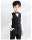 Modern / Fashion Black Long Sleeve Boys Wedding Suits 2023 Coat Pants Shirt Tie Vest Wedding