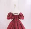 Demure Burgundy Prom Dresses 2025 Ball Gown Off-The-Shoulder Puffy Short Sleeve Backless Sweep Train Prom Formal Dresses