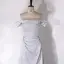 Sexy Grey Prom Dresses 2024 Trumpet / Mermaid Off-The-Shoulder Sleeveless Backless Floor-Length / Long Prom Formal Dresses
