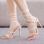 Sexy White Cocktail Party Womens Sandals 2023 10 cm Stiletto Heels Ankle Strap Open / Peep Toe Sandals High Heels