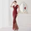 Sexy Black Beading Sequins Evening Dresses 2022 Trumpet / Mermaid V-Neck Sleeveless Floor-Length / Long Evening Party Formal Dresses