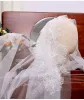 Elegant White Beading Lace Flower Wedding Veils 2024