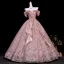 Traumhaft Rosa Applikationen Stickerei Ballkleider 2026 Ballkleid Off Shoulder Kurze Ärmel Rückenfreies Lange Festliche Kleider