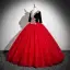 Vintage / Retro Burgundy Beading Sequins Prom Dresses 2025 Ball Gown V-Neck Short Sleeve Backless Floor-Length / Long Prom Formal Dresses