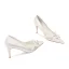 Elegant Ivory Leather Beading Rhinestone Wedding Shoes 2022 8 cm Stiletto Heels Pointed Toe Wedding Pumps High Heels