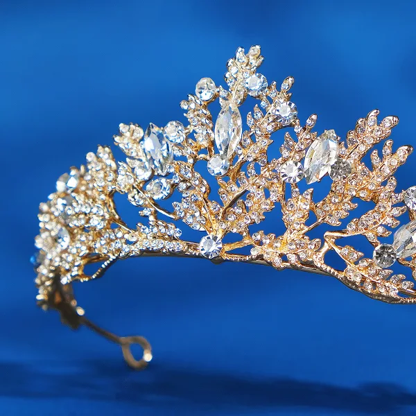 Uroczy Złote Rhinestone Stop 2023 Ślub Ozdoby Do Włosów Ślubne