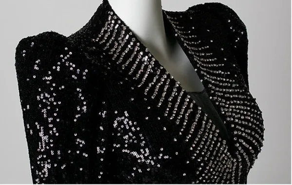 Scintillantes Noire Paillettes Robe De Soirée 2026 Trompette / Sirène V-Cou 3/4 Manches Longue Robe De Ceremonie