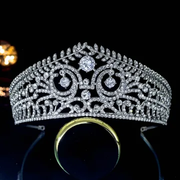 Vintage Sølv Rhinestone Bryllup Tiara Har Tilbehor 2022 Zirkon Legering