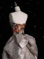 Vintage / Retro Unusual Gold Printing Sequins Prom Dresses 2024 A-Line / Princess Strapless Sleeveless Backless Bow Floor-Length / Long Prom Formal Dresses