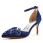 Chic / Belle Noire Faux Diamant Promo Sandales Femme 2023 Bride Cheville 7 cm Talons Aiguilles À Bout Pointu Sandales Talons Hauts