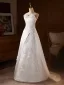 Elegant White Lace Flower Appliques Satin Wedding Dresses 2025 A-Line / Princess Strapless Sleeveless Backless Floor-Length / Long Wedding