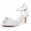 Chic / Beautiful White Pearl Ankle Strap Wedding Shoes 2025 6 cm Stiletto Heels Open / Peep Toe Wedding Sandals High Heels