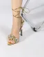 Sexy Gold Rhinestone Evening Party Womens Sandals 2022 Ankle Strap 11 cm Stiletto Heels Open / Peep Toe Sandals High Heels