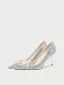 Glitter Zilveren Kristal Bruidsschoenen 2024 Pailletten 8 cm Naaldhakken / Stiletto Spitse Neus Huwelijk Pumps Hoge Hakken