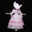 Vintage / Retro Medieval Blushing Pink Flower Girl Dresses 2024 3D Lace Printing Floral Floor-Length / Long Lace Scoop Neck 1/2 Sleeves Cosplay Prom Ball Gown Wedding Party Dresses