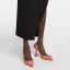 Chic / Beautiful Orange Casual Rhinestone Satin Womens Sandals 2022 8 cm Thick Heels Pointed Toe Sandals High Heels