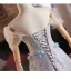 Sparkly Grey Beading Appliques Sequins Prom Dresses 2025 A-Line / Princess Off-The-Shoulder Short Sleeve Backless Floor-Length / Long Formal Dresses