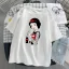 Fashion Loose Women T-Shirts 2021 White Cartoon Scoop Neck Street Wear Tops Casual Summer 1/2 Sleeves Comfortable Tee