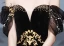 Charming Black Gold Beading Pearl Sequins Prom Dresses 2024 Ball Gown Off-The-Shoulder Short Sleeve Backless Floor-Length / Long Prom Formal Dresses