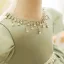 Elegant Sage Green Short Prom Flower Girl Dresses 2022 Ball Gown Scoop Neck Pearl Rhinestone Puffy Short Sleeve Bow Flower Girl Dresses