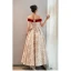 Chic / Beautiful Red Printing Prom Dresses 2023 A-Line / Princess Off-The-Shoulder Sleeveless Backless Floor-Length / Long Prom Formal Dresses