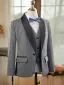 Grey 6-piece Long Sleeve Wedding Boys Wedding Suits 2024 Body Jewellery Coat Pants Shirt Tie Vest