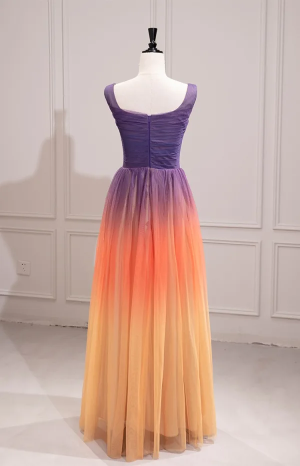 Simple Multi-Couleurs Fendue devant Robe De Bal 2024 Princesse Encolure Carrée Sans Manches Dos Nu Longue Promo Robe De Ceremonie