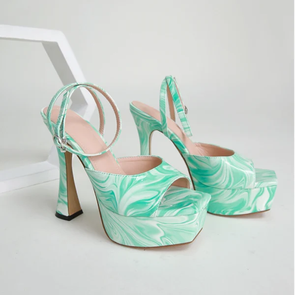 Sexy Rougissant Rose Cocktail Sandales Femme 2022 14 cm Talons Aiguilles Bride Cheville Peep Toes / Bout Ouvert Sandales Talons Hauts