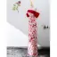 Vintage / Retro Red Printing Evening Dresses 2022 Trumpet / Mermaid Off-The-Shoulder Short Sleeve Backless Floor-Length / Long Evening Party Formal Dresses