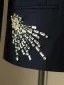 Navy Blue Long Sleeve Rhinestone 5-piece Boys Wedding Suits 2024 Coat Pants Shirt Tie Vest