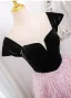 Chic / Beautiful Candy Pink Tassel Prom Dresses 2024 Ball Gown Square Neckline Short Sleeve Backless Floor-Length / Long Prom Formal Dresses