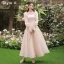 Modest / Simple Blushing Pink Bridesmaid Dresses 2022 A-Line / Princess Backless Bow Floor-Length / Long Bridesmaid Wedding Party Dresses