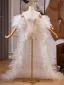 Charming White Cascading Ruffles Wedding Short Sleeve shawl 2025 Tulle