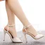 Sexy White Pearl Ankle Strap Evening Party Womens Sandals 2023 10 cm Stiletto Heels Open / Peep Toe Sandals High Heels