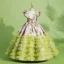 Unusual Lime Green Cascading Ruffles Birthday Flower Girl Dresses 2022 Ball Gown Scoop Neck Appliques Sequins Sleeveless Backless Floor-Length / Long Flower Girl Dresses