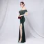 Sexy Black Sequins Evening Dresses 2022 Trumpet / Mermaid Off-The-Shoulder Short Sleeve Backless Split Front Floor-Length / Long Prom Formal Dresses