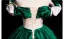 Two Tone Elegant Dark Green Satin Prom Dresses 2025 Ball Gown Off-The-Shoulder Short Sleeve Backless Floor-Length / Long Prom Formal Dresses