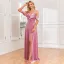 Sexy Pink Samt Gespaltete Front Abendkleider 2024 Meerjungfrau Spaghettiträger Ärmellos Rückenfreies Lange Abend Festliche Kleider