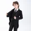 Noire Manches Longues Mariage Costume Garçon Mariage 2025 Manteau Bijoux De Corps Pantalon Chemise Cravate Gilet