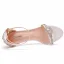 Charmant Weiß Strass Brautschuhe 2022 Knöchelriemen 8 cm Stilettos Peeptoes Hochzeit Sandaletten Hochhackige