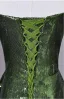 Vintage / Retro Dark Green Sequins Evening Dresses  2026 A-Line / Princess Strapless Sleeveless Backless