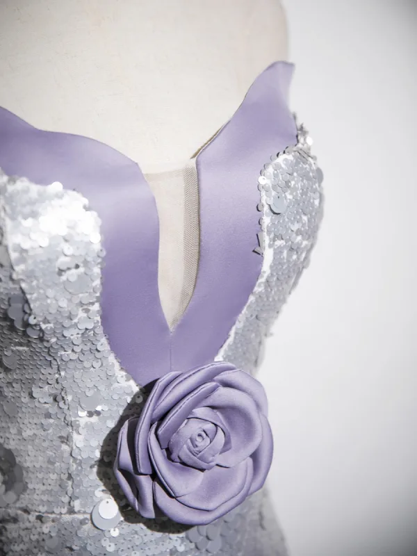 Sexy Scintillantes Argenté Paillettes Appliques Robe De Soirée 2025 Trompette / Sirène Bustier Sans Manches Dos Nu Longue Soirée Robe De Ceremonie